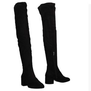 ash // black suede knee high boots